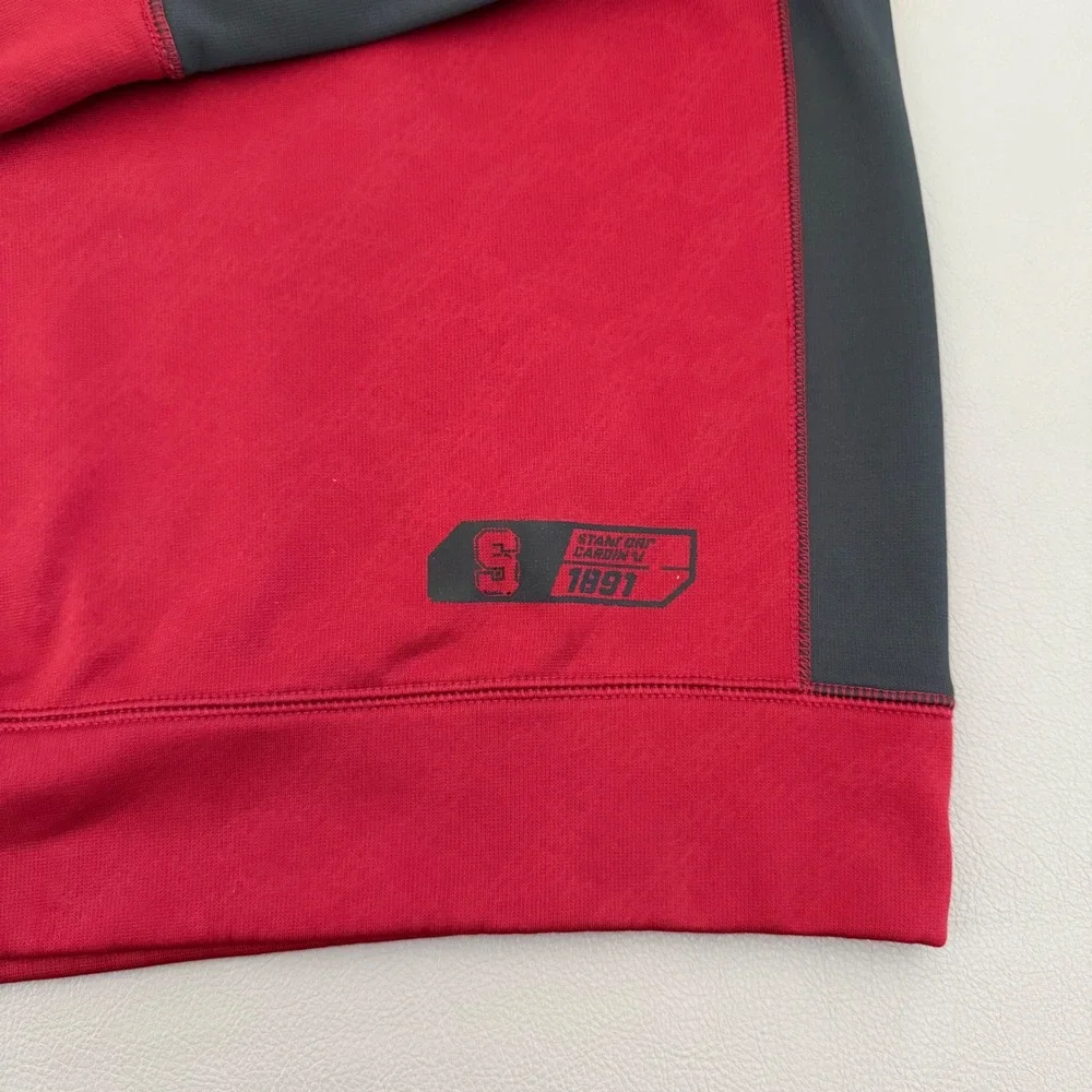 Nike Stanford Cardinal Hoodie Mens Red Gray M‎ Therma-Fit Pullover